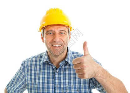 身戴硬帽子的工人技术员管道安全男性承包商建筑木匠领班职业服务工作高清图片素材