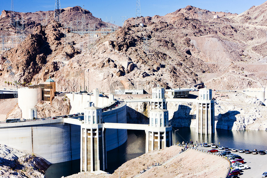 美国亚利桑那内瓦达州胡佛大坝建筑学发电世界障碍活力发电厂能量力量生产电力图片