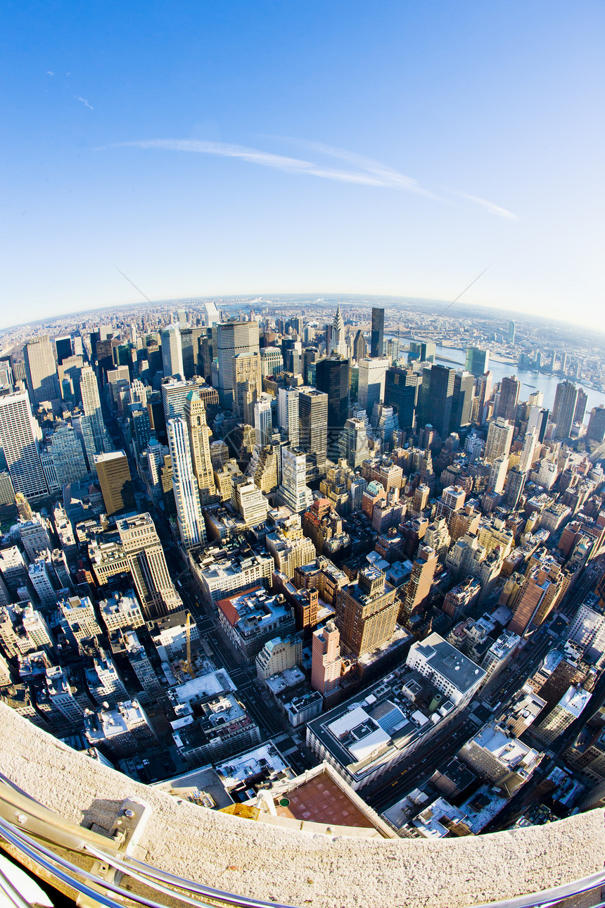 美国纽约市曼哈顿位置鸟瞰图鱼眼建筑世界旅行建筑学建筑物景观城市图片