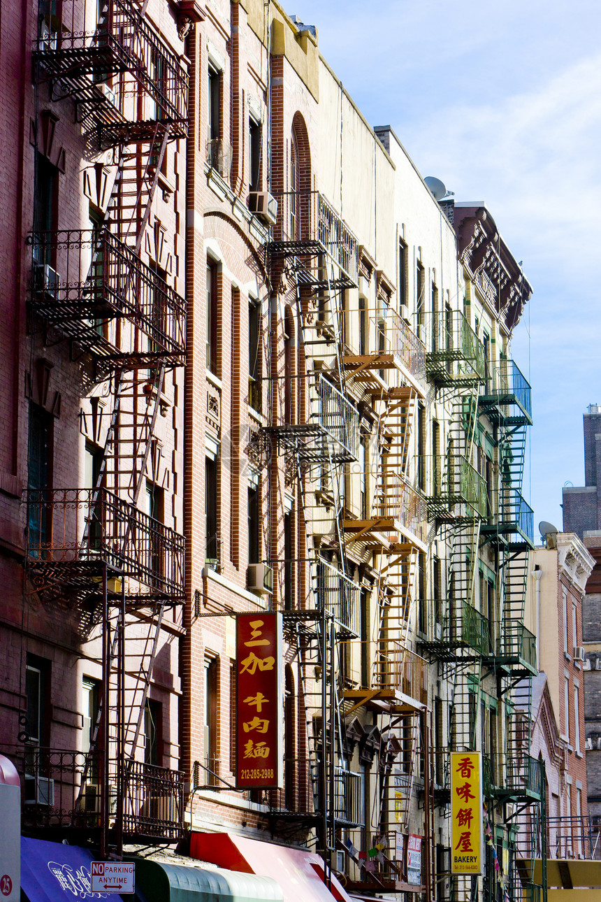 美国纽约市 中国城市外观街道楼梯建筑学位置世界房子火灾旅行逃生图片
