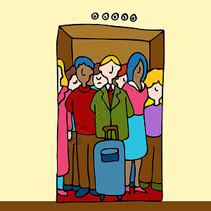 乘坐电梯的乘客背景图片