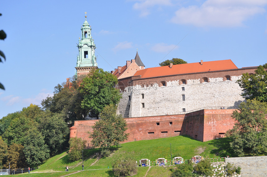 克拉科夫的瓦利城堡市场皇家大教堂正方形住宅纸巾历史图片