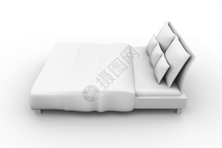 床铺毯子床单床罩靠垫白色床垫卧室家具背景图片