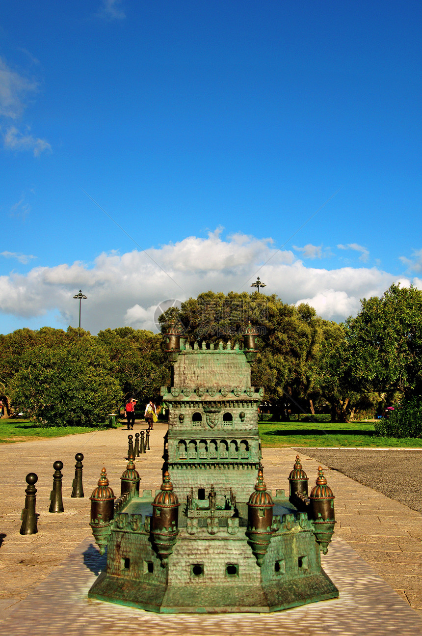 葡萄牙 Belim纪念馆地标石头国家太阳日落建筑蓝色天空旅行图片