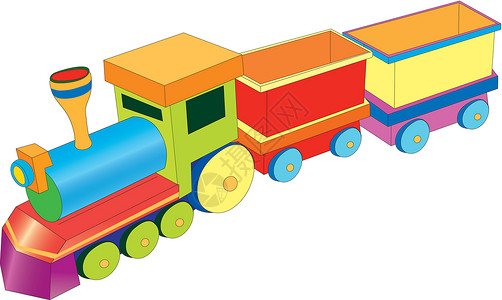 火车绘画机车插图玩具车皮乐趣背景图片