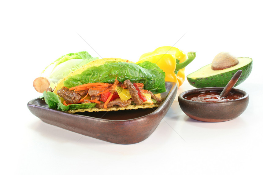 墨西哥墨西哥玉米饼辣椒食物胡椒乡村专业蔬菜牛肉小吃盘子图片