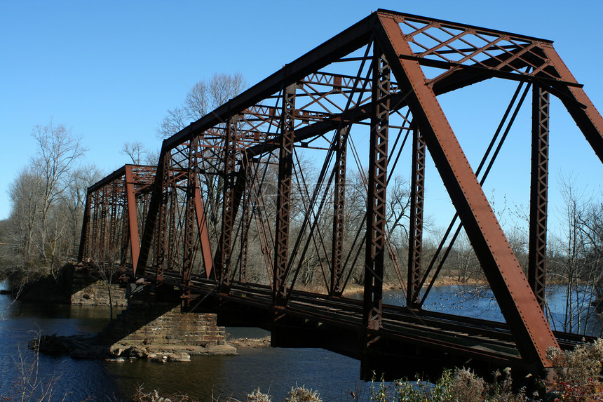 旧铁路桥建筑学旅行火车运输天空图片