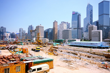香港的建筑工地建造构造工作建筑学领班职场海拔头盔水泥建设者男性高清图片素材