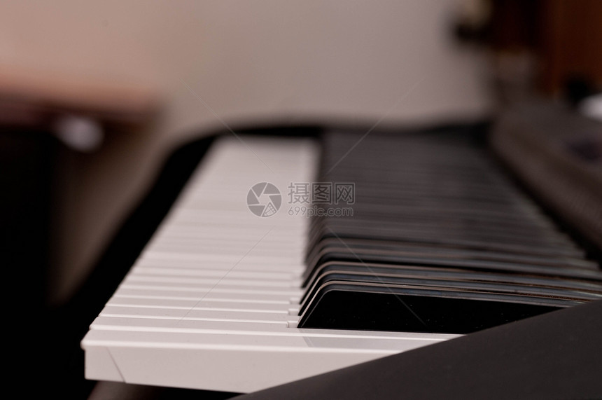 钢琴键乐器工具插图电子音乐键盘钥匙笔记白色水平图片