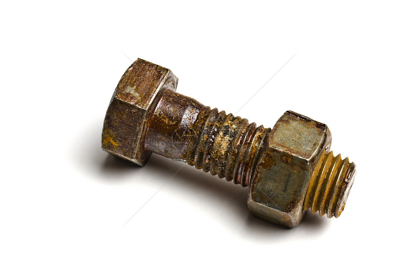 白色的螺栓和坚果紧固件材料黄铜建造工程工作工具金属修理图片