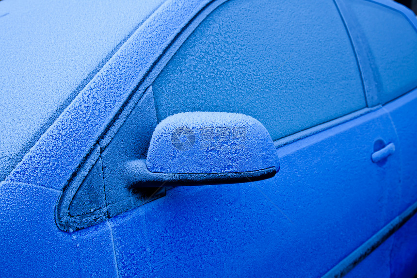 蓝色的冰风暴季节车辆暴风雪冻结天气图片