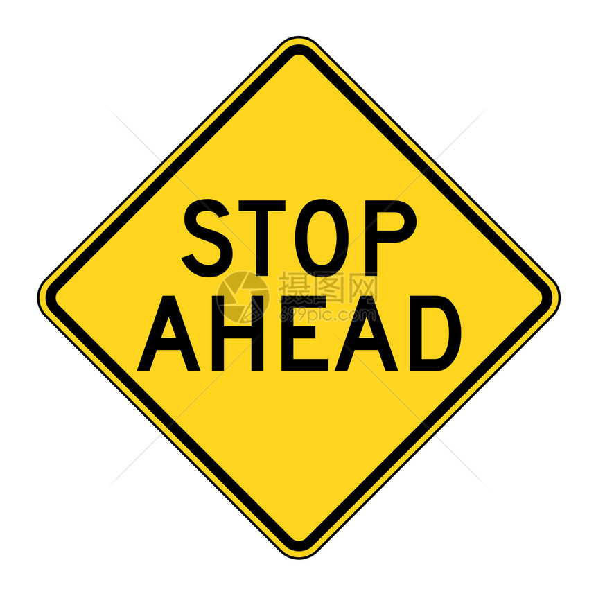 停止签名交通警报白色警告插画操作图形化黄色钻石说明图片