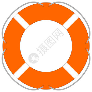 生命浮标白色橙子插图安全夹克帮助救生圈背景图片
