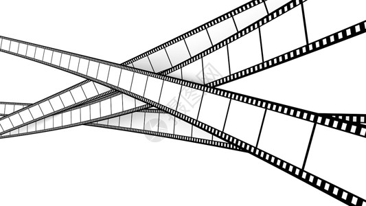 黑白电影胶卷横跨屏幕的白片照片相机黑色磁带卡通片夹子视频动画幻灯片工作室背景