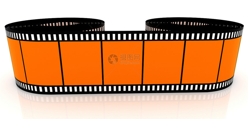 电影脱卡通片相机橙子黑色胶卷反射照片链轮边界工作室图片