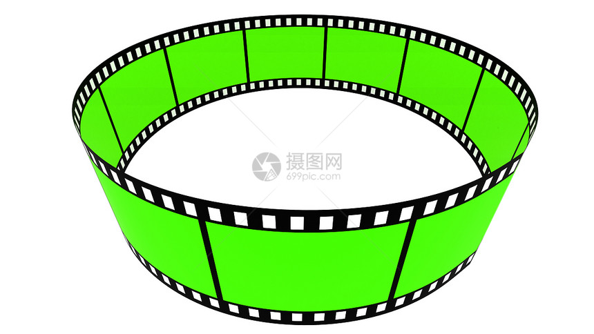 3D空白薄膜环电影磁带相片圆圈胶卷螺旋工作室娱乐框架正方形图片