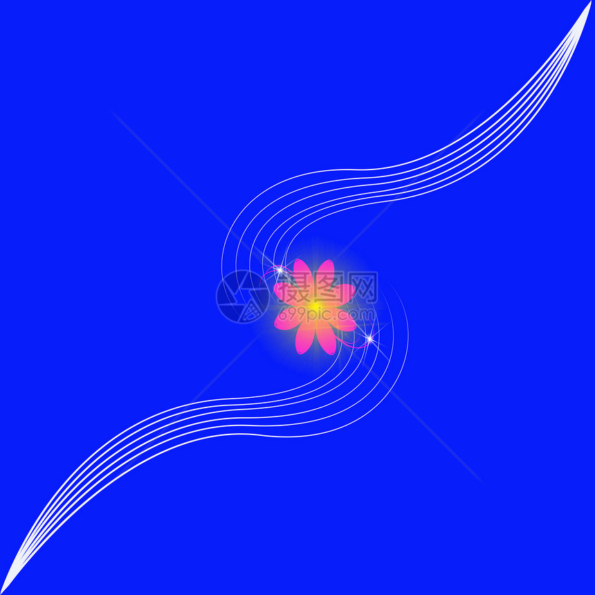 抽象花形背景艺术圆圈蓝色白色活力墙纸网络电脑圆形图片