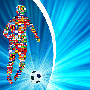 全球足球赛活动中的足球运动员 EPS 8男性竞赛互联网蓝色锦标赛男人国家体育场玩家欢呼背景图片