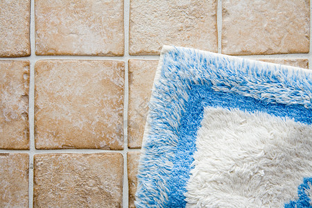 浴室细节温泉地毯石头白色蓝色门垫房子地面材料瓷砖高清图片