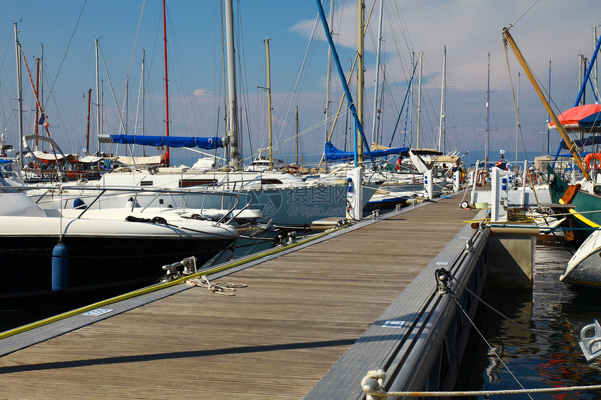 马赛硫酸支撑港口地平线海岸旅行游艇码头全景中心运输图片