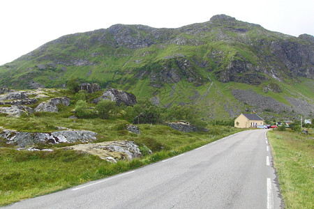 lofoten 宝箱建筑山脉群岛石头高清图片