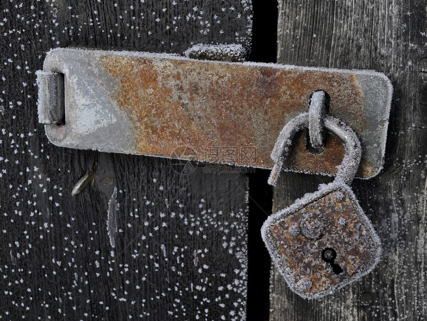 老旧锁定金属古董监狱保障隐私入口警卫安全风化挂锁图片