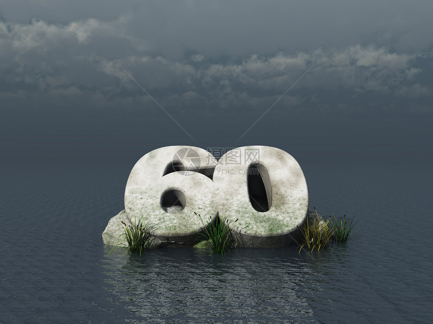 60个纪念碑海洋地平线芦苇风暴石头蓝色数学纪念日庆典多云图片