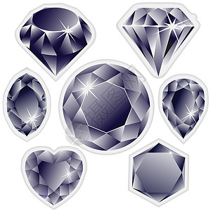 水晶梨钻石标签插画