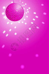 粉红迪斯科球镜子插图粉色坡度夜店背景图片