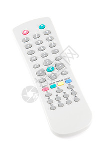 白色上的远程控制技术闲暇渠道电子产品体积键盘视频电子按钮娱乐背景图片