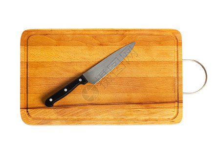 刀砍保护伞切割板上的厨房刀金属胡椒杂货木板工具工作蔬菜植物美食水果背景