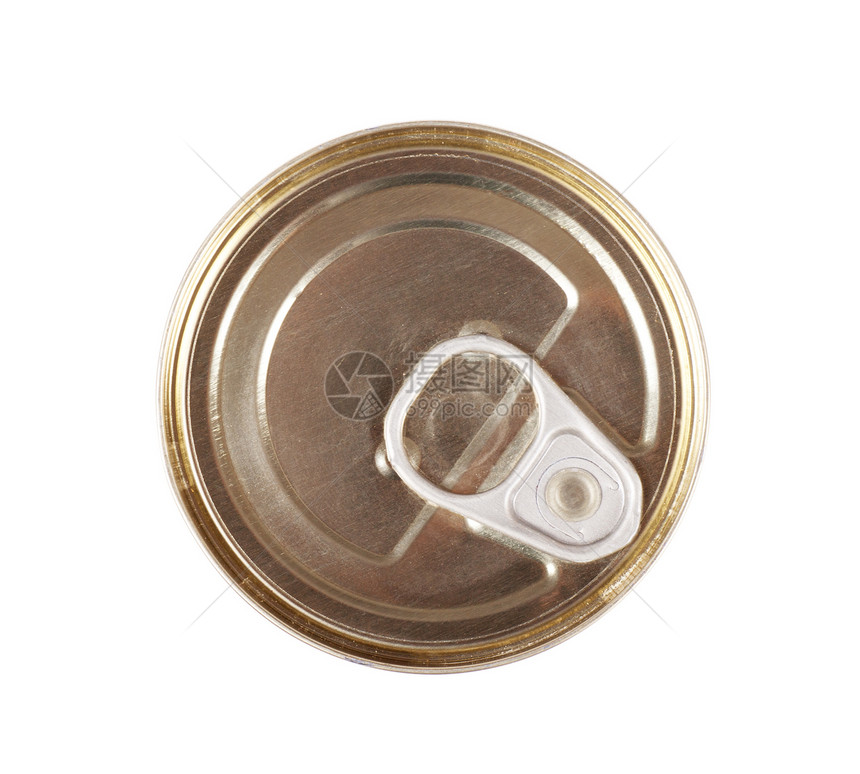 食品罐罐装杂货回收金子垃圾午餐空白装罐金属反射图片