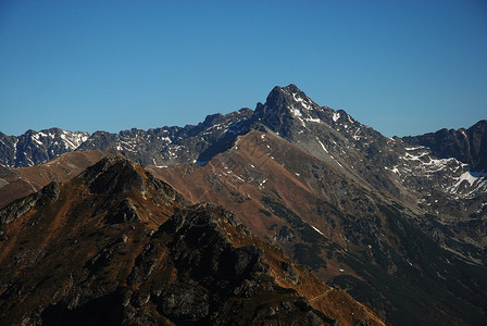 塔塔山海拔顶峰山峰冒险热情背景图片