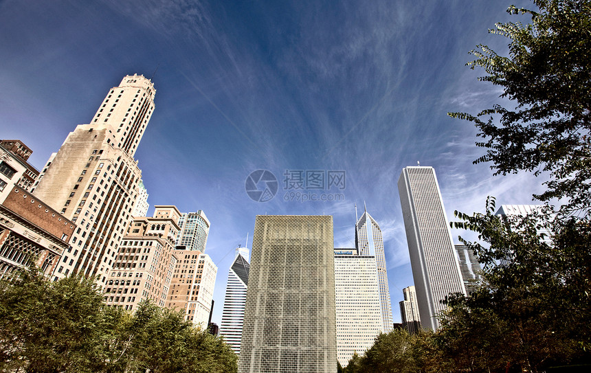 芝加哥市风景建筑学建筑物天际天空城市办公室摩天大楼图片