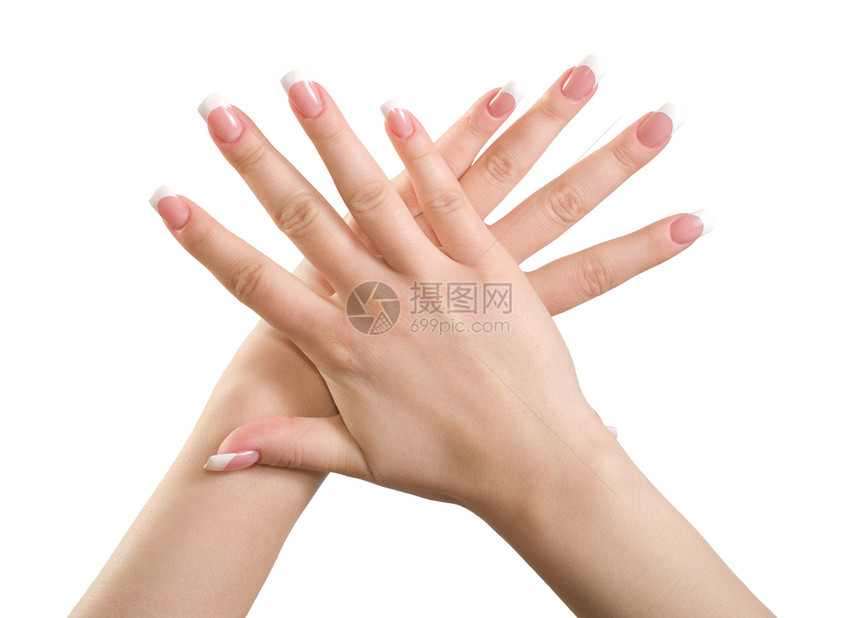 女孩的双手手臂指甲女性抛光皮肤沙龙青年治疗温泉魅力图片
