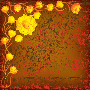 抽象花纹插图作品圆圈玫瑰艺术滚动绘画曲线叶子卡通片植物背景图片