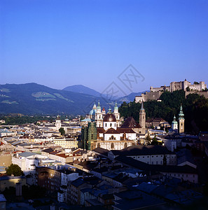 萨尔茨堡教会建筑学森林城堡地标背景图片