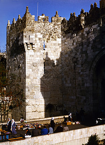 耶路撒冷大马士革门背景图片