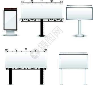 矢量广告牌白色促销木板控制板账单营销框架海报横幅公告背景图片