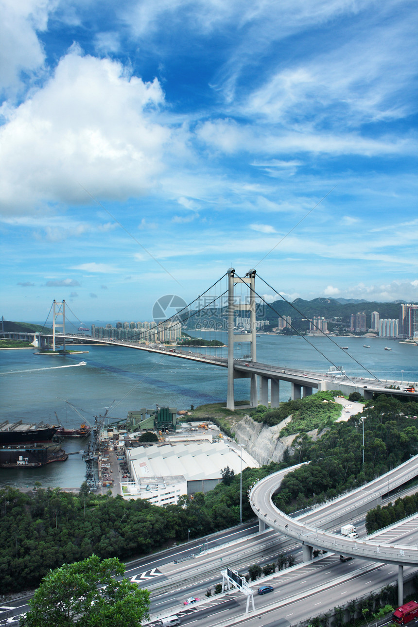 香港清马桥地标曲线海洋辉光运动运输汽车速度市中心射线图片