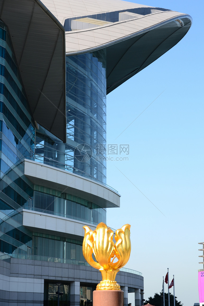 香港马克建筑物紫荆花艺术金子地标旅行旅游图片