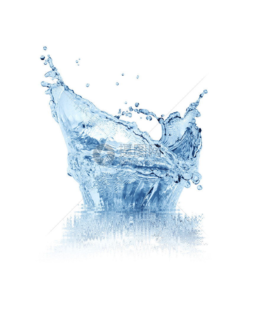 溢水冷饮气泡蓝色饮食设计液体飞溅口渴饮料元素图片