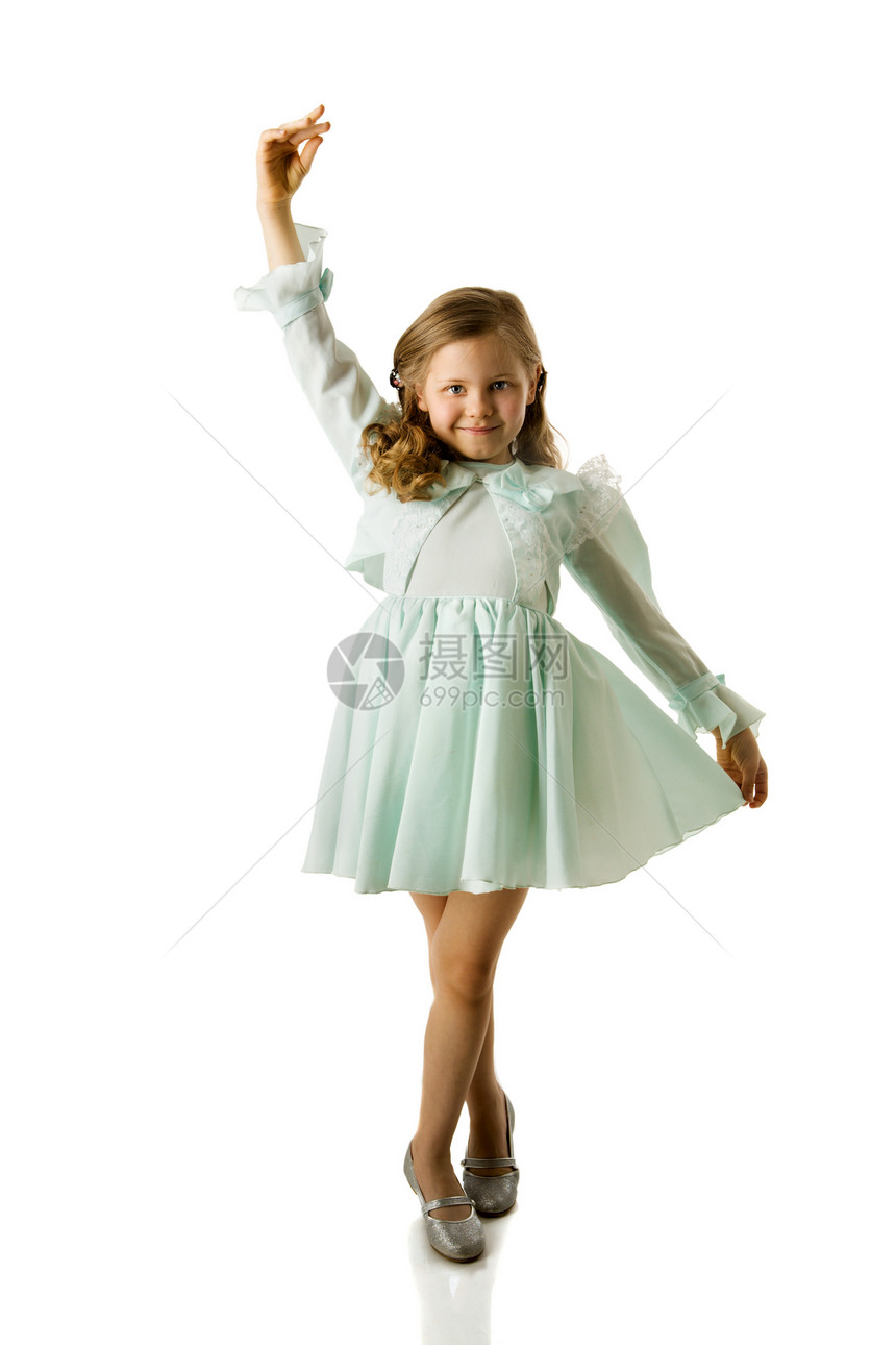 跳舞女孩舞蹈家芭蕾舞旋转快乐喜悦孩子蓝色女儿乐趣纺纱图片