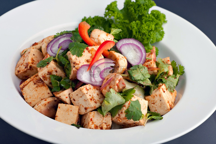 泰国食品豆腐 Stir Fry餐厅美味情调食物洋葱蔬菜美食热带胡椒异国图片