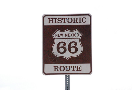 标志历史路线66棕色白色历史性签字公路背景图片