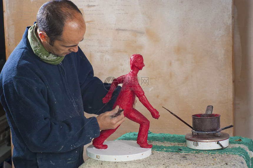 雕塑家工作室工匠精神工作石头水平创造力男性作坊男人图片