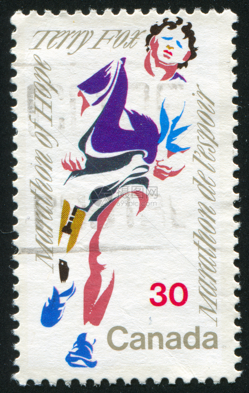 标记 M邮戳运动海豹赛跑者跑步活力运动员行动历史性集邮图片