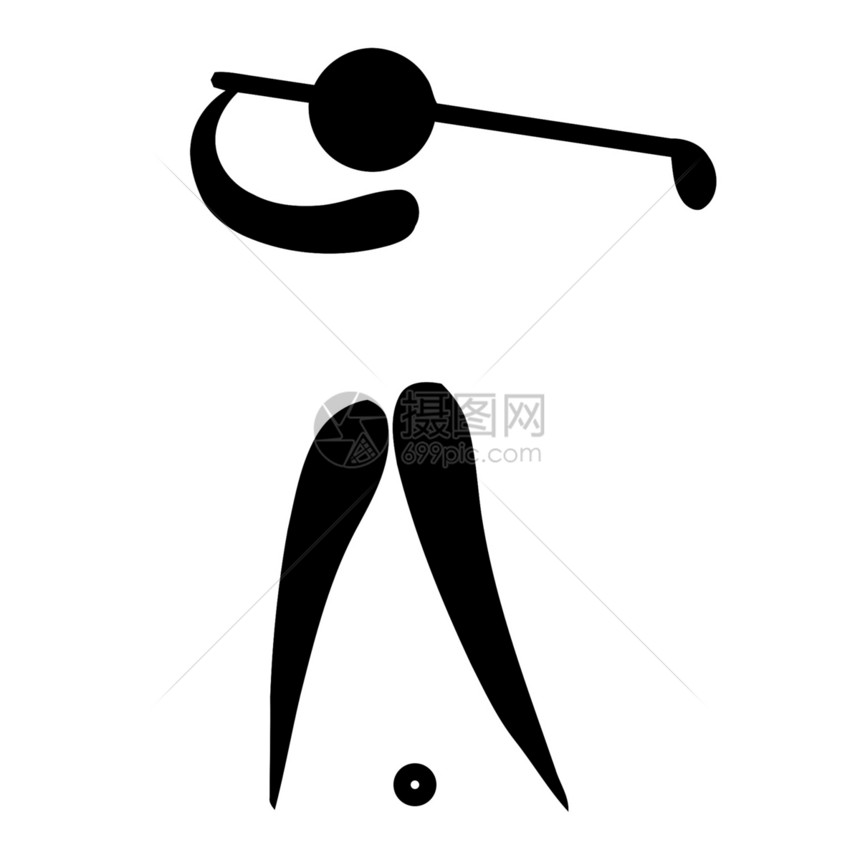 高尔夫牌号插图黑色竞技运动员运动闲暇高尔夫球休闲俱乐部图形化图片