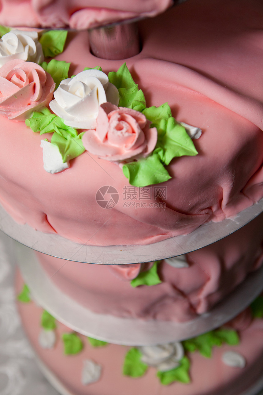 蛋糕的花朵派对婚姻丝带糕点面包沙漠婚礼奢华生日幸福图片
