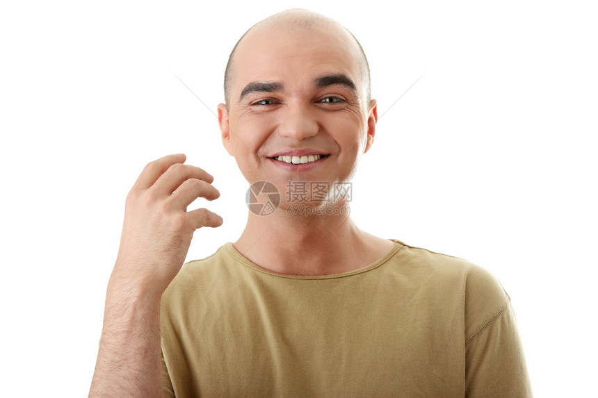 有快乐面部表情的男人眼镜眼睛白色男性头发舌头惊喜尖叫情感工作室图片